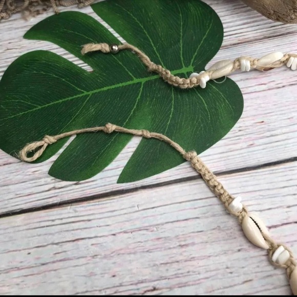 New BEACH HIPPIE HEMP Cowrie & PUKA POOKA SHELLS Macrame Unisex Necklace - Picture 10 of 12